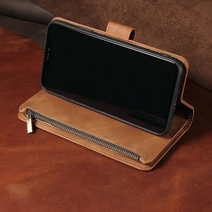 Aaronscase Genuine Leather Zipper Wallet Phone Case (Wholesale Manufacturer)