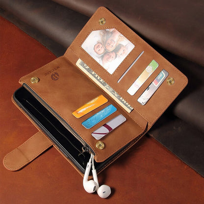 Aaronscase Genuine Leather Zipper Wallet Phone Case (Wholesale Manufacturer)