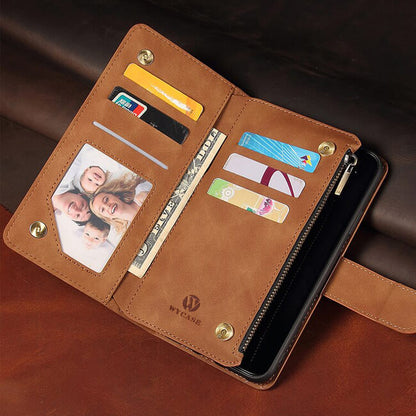 Aaronscase Genuine Leather Zipper Wallet Phone Case (Wholesale Manufacturer)