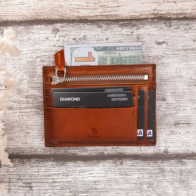 Aaronscase Genuine Leather Mens Wallet with Money Clip (Wholesale/Manufacturer)