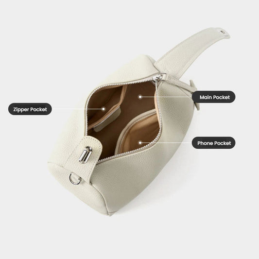 Mini Genuine Leather Barrel Handbag - image 2