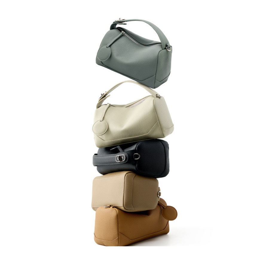 Mini Genuine Leather Barrel Handbag - image 3
