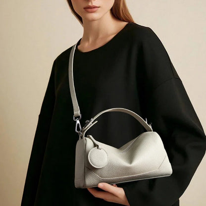 Mini Genuine Leather Barrel Handbag - image 4
