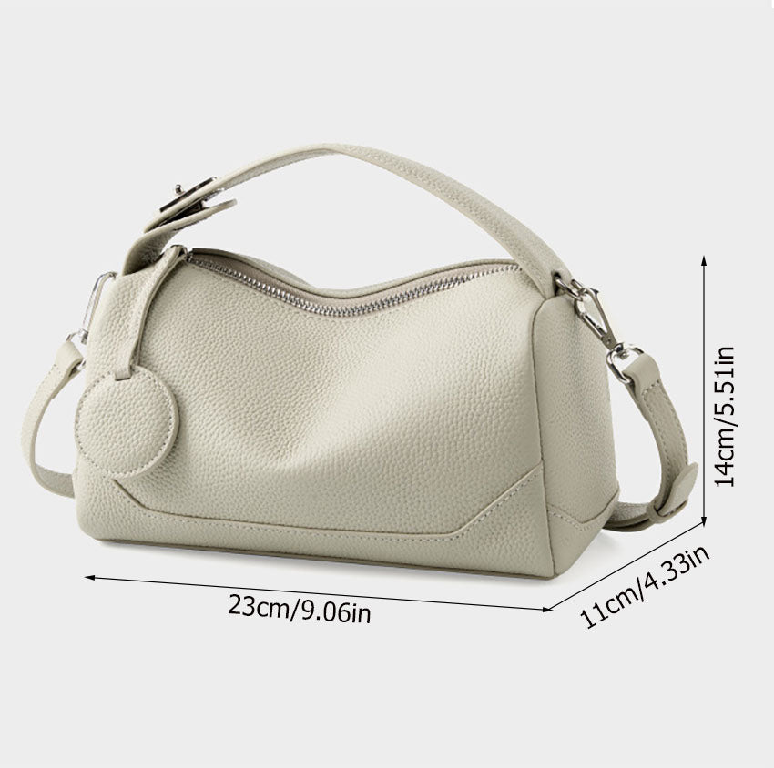 Mini Genuine Leather Barrel Handbag - image 5