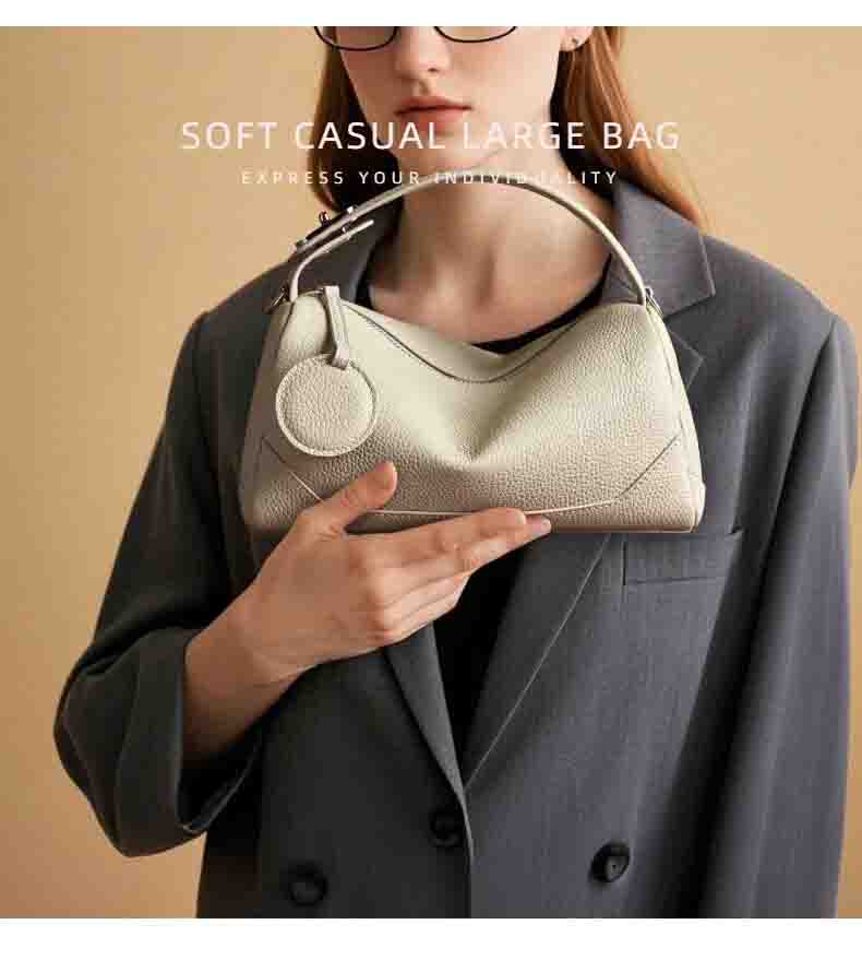 Mini Genuine Leather Barrel Handbag - image 8