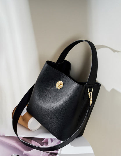 Mini Genuine Leather Bucket Handbag - image 2