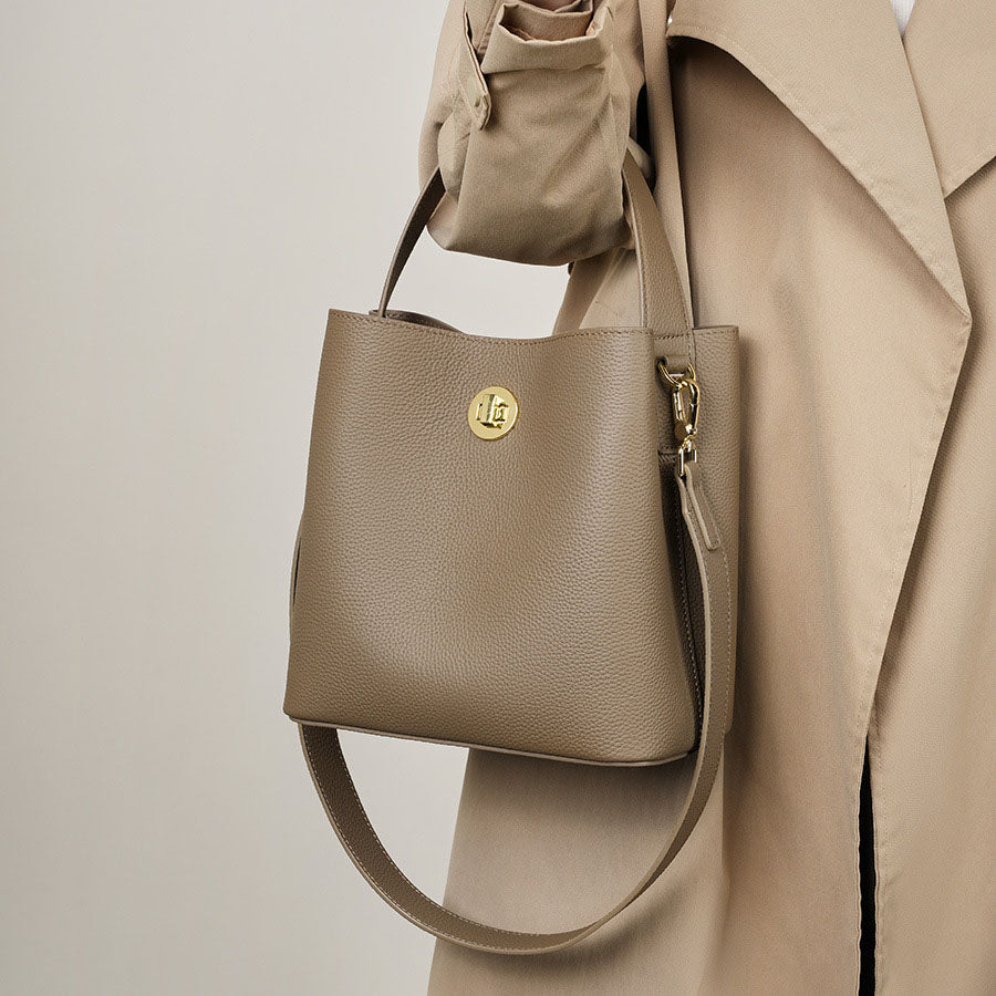 Mini Genuine Leather Bucket Handbag - image 5