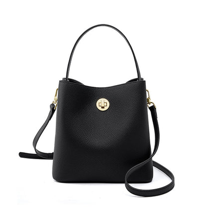 Mini Genuine Leather Bucket Handbag - image 7