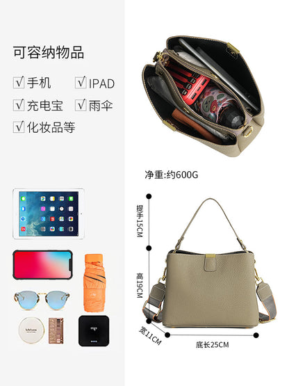 Mini Genuine Leather Bucket Handbag - image 4