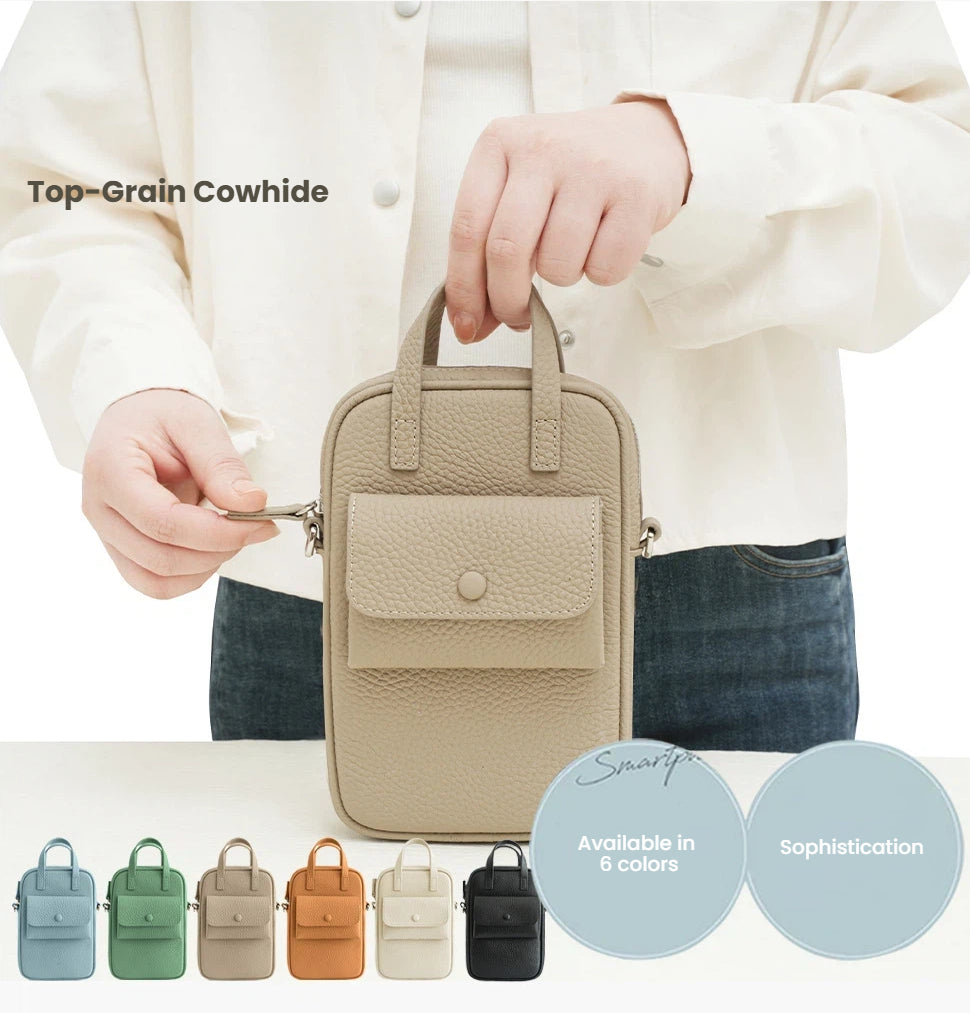 Mini Genuine Leather Phone Crossbody Bag - image 7