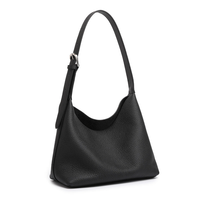 Minimal Genuine Leather Bucket Shoulder Bag - image 6