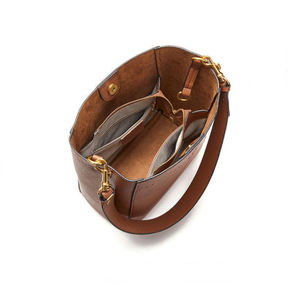 Minimal Genuine Leather Shoulder Tote Bag - image 3