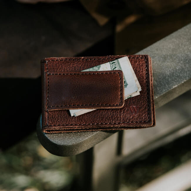 Genuine Leather Money Clip Wallet (Wholesale/OEM Manufacturer)