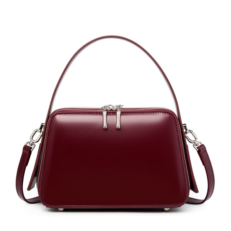 Multi-Compartment Genuine Leather Top Handle Bag - image 7