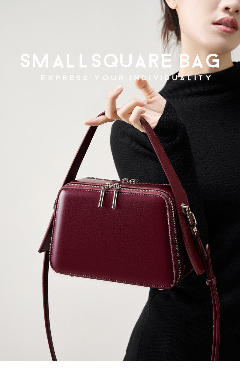 Multi-Compartment Genuine Leather Top Handle Bag - image 8