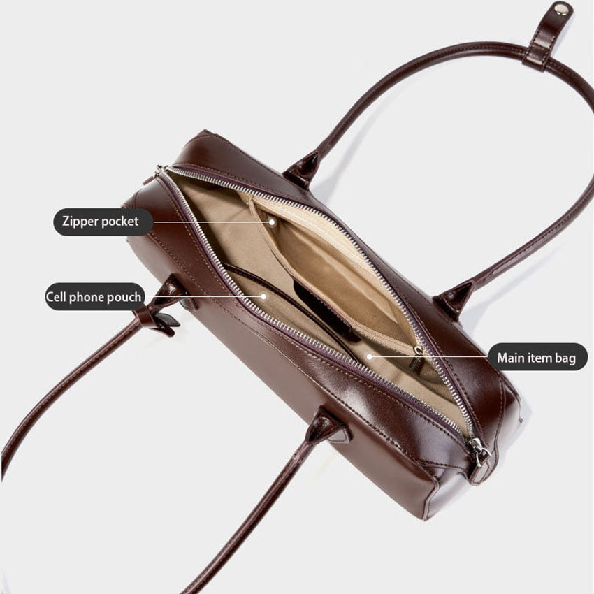 Multi-Compartment Genuine Leather Work Tote Bag - image 1