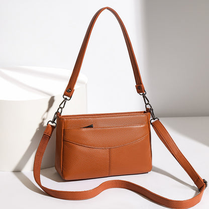 Multi-Layer Genuine Leather Crossbody Bag - image 2