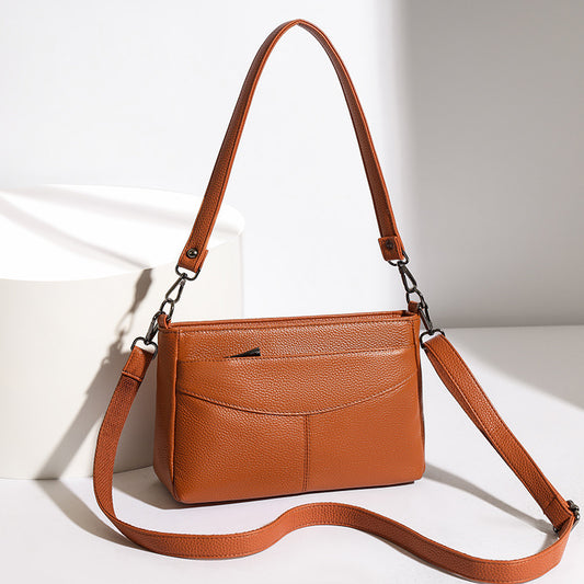 Multi-Layer Genuine Leather Crossbody Bag - image 2