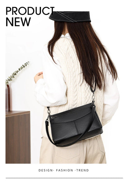 Multi-Layer Genuine Leather Crossbody Bag - image 7
