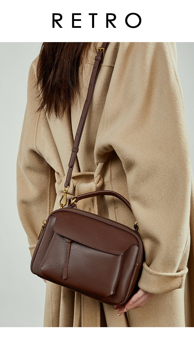 Multi-Pocket Genuine Leather Camera Crossbody Bag - image 7