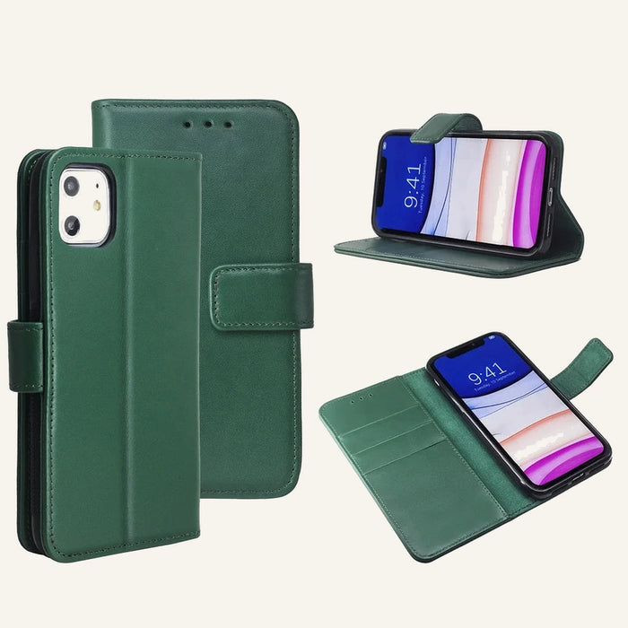 Natural Leather Folio Full Wrap Wallet Phone Case for Samsung Galaxy Z Fold Series (Wholesale/OEM) - #F6F3ED square main image