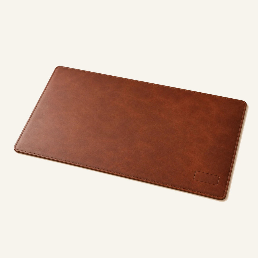 Personalized Leather Desk Mat with Logo Area (Wholesale/OEM Manufacturer) - #F6F3ED square main image