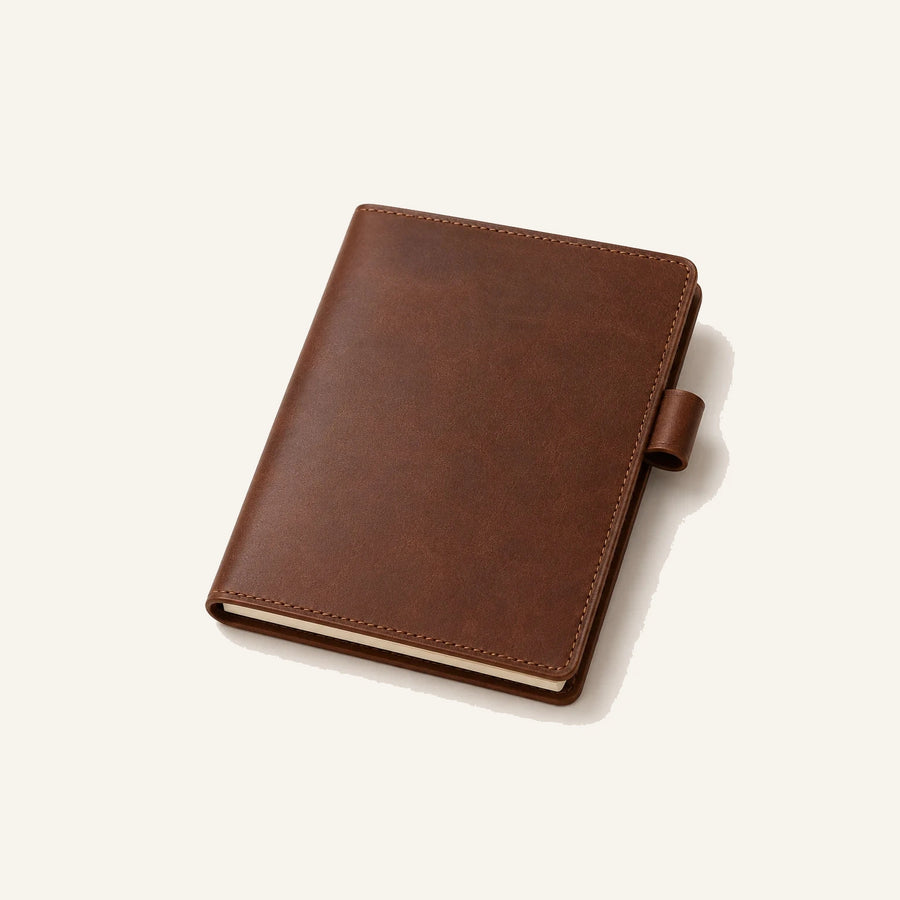 Personalized Leather Notebook Cover with Pen Loop (Wholesale/OEM Manufacturer) - #F6F3ED square main image