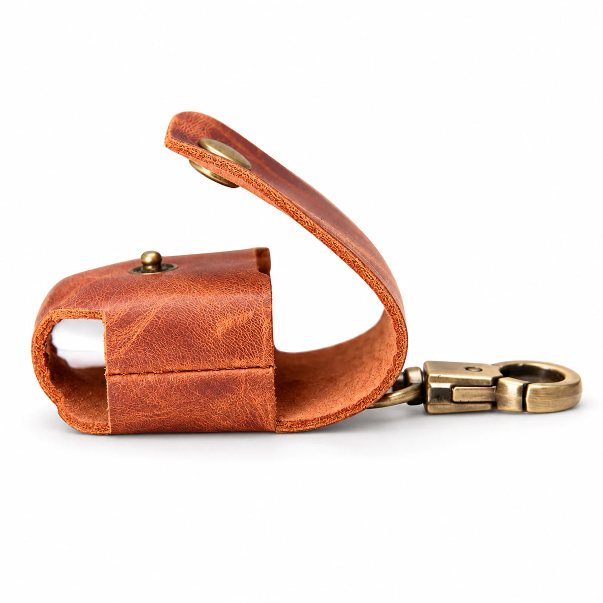 Private label crazy horse leather AirPods 3 keychain case for wholesale OEM production - image 2