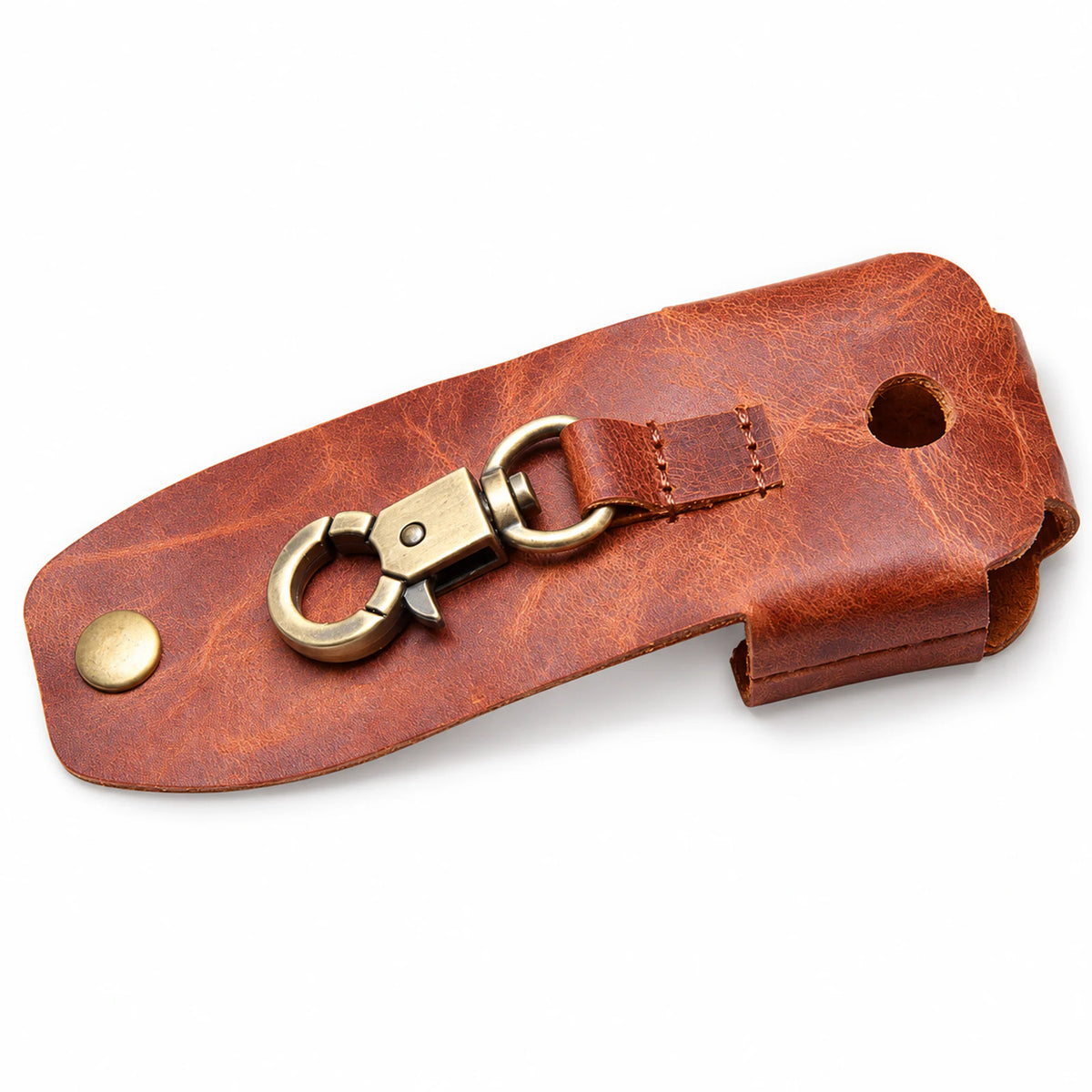 Private label crazy horse leather AirPods 3 keychain case for wholesale OEM production - image 5