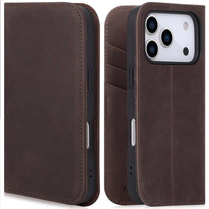 Private label crazy horse leather folio case for iPhone 18 Pro Max wholesale OEM development - image 1