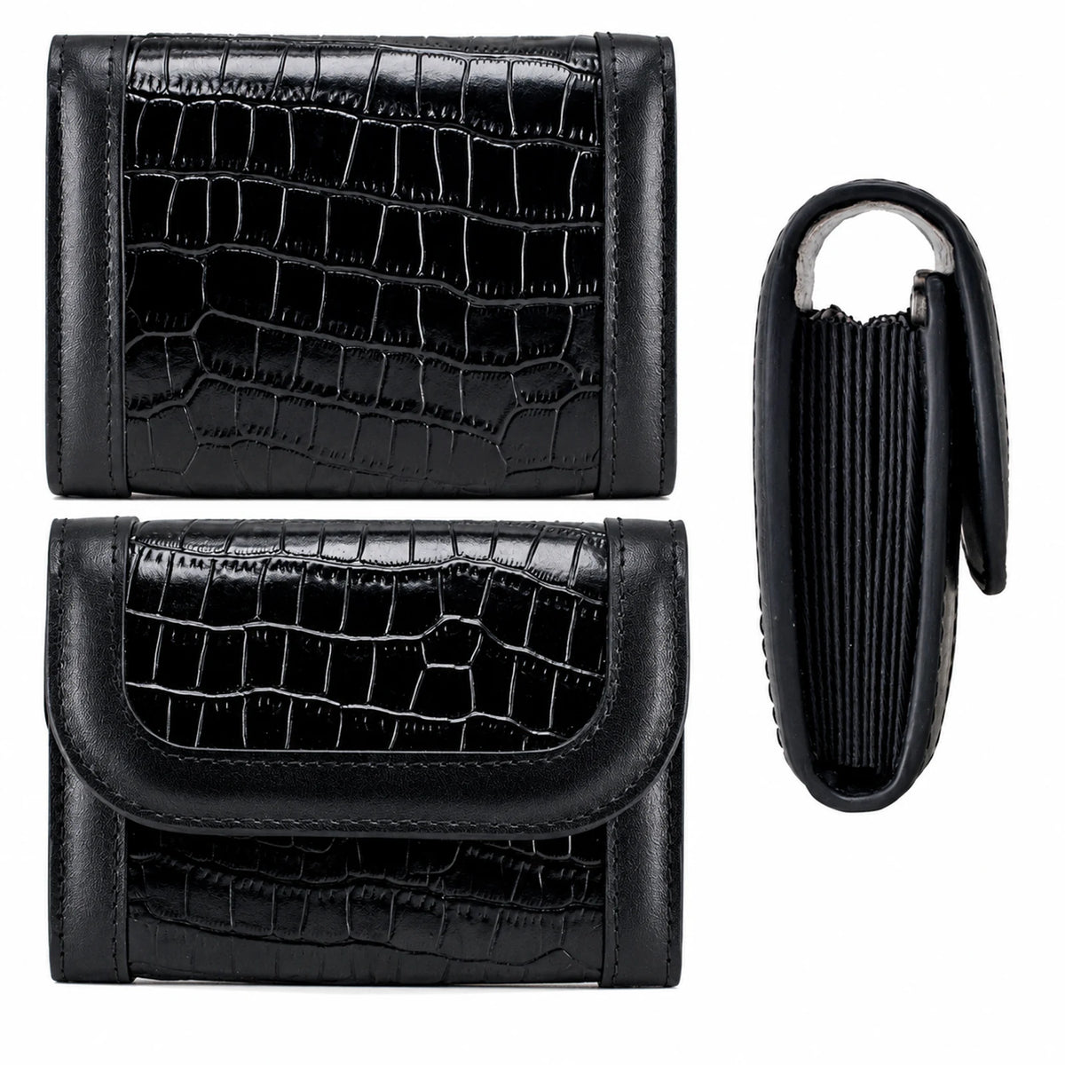 Private label crocodile-embossed leather accordion card holder for wholesale OEM production - image 5