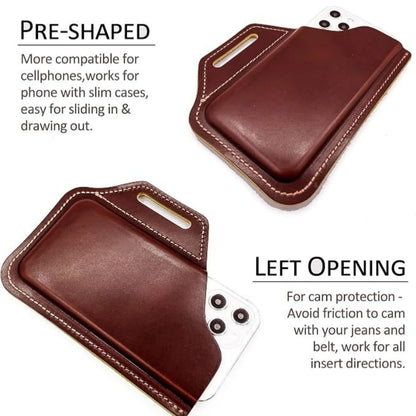 Private label full-grain vegetable-tanned leather belt loop phone holster for wholesale OEM production - image 6