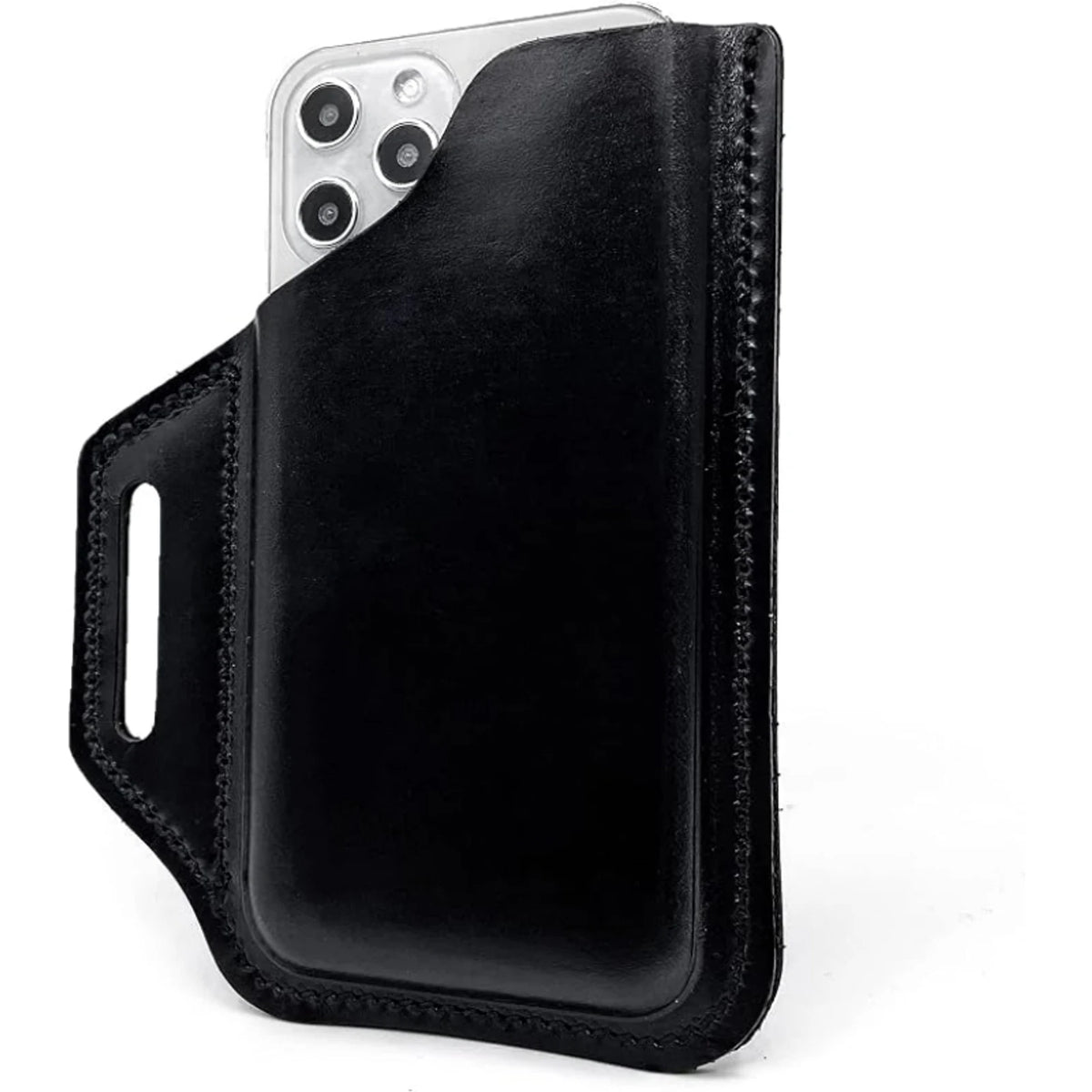 Private label full-grain vegetable-tanned leather belt loop phone holster for wholesale OEM production - image 7