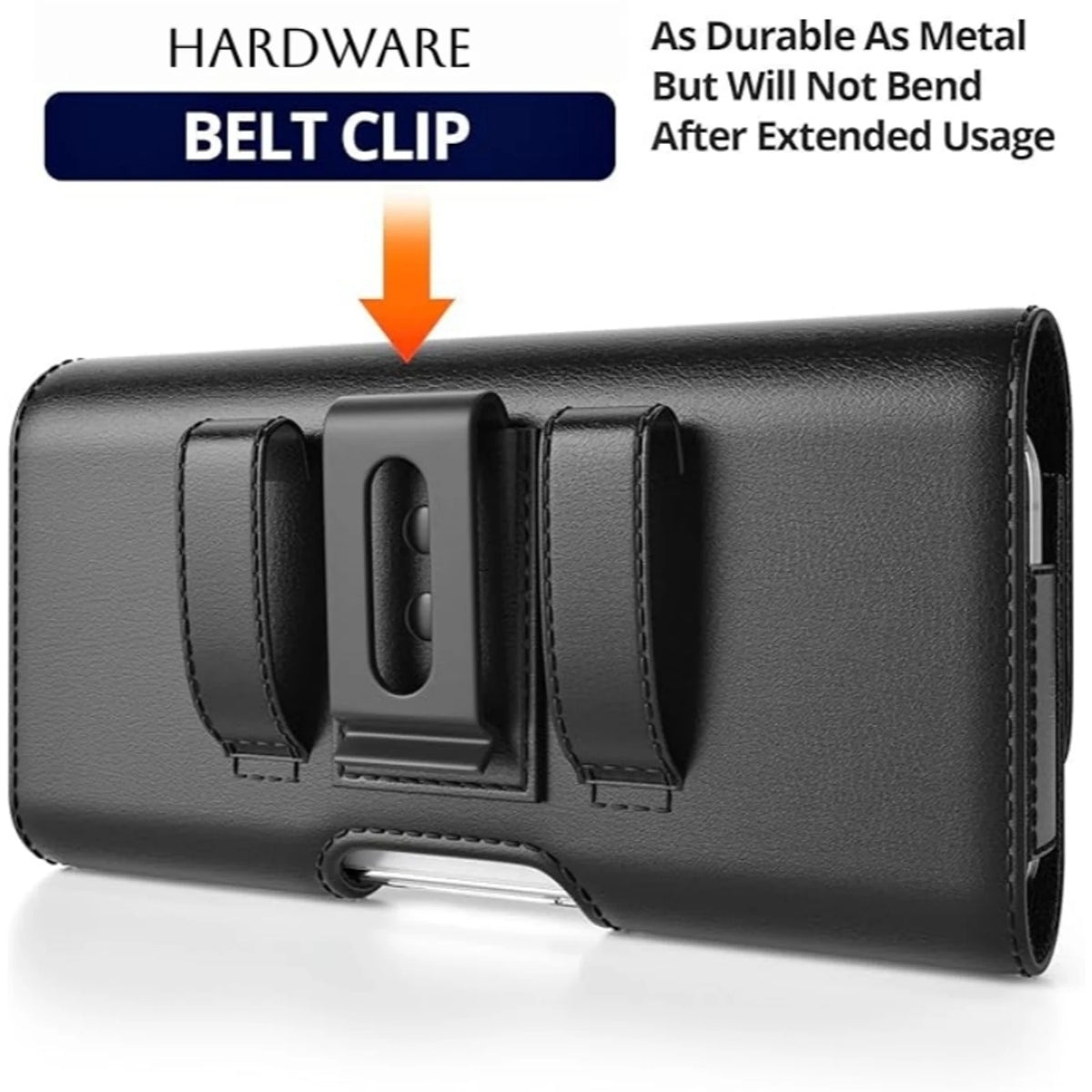 Private label black leather belt clip phone holster wallet for wholesale OEM production - image 2