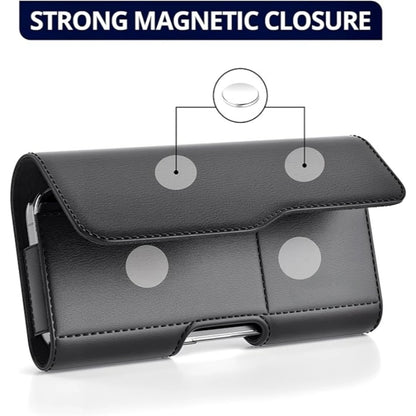 Private label black leather belt clip phone holster wallet for wholesale OEM production - image 3