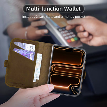Private label genuine leather wallet case for iPhone 18 Duo wholesale OEM development - image 3