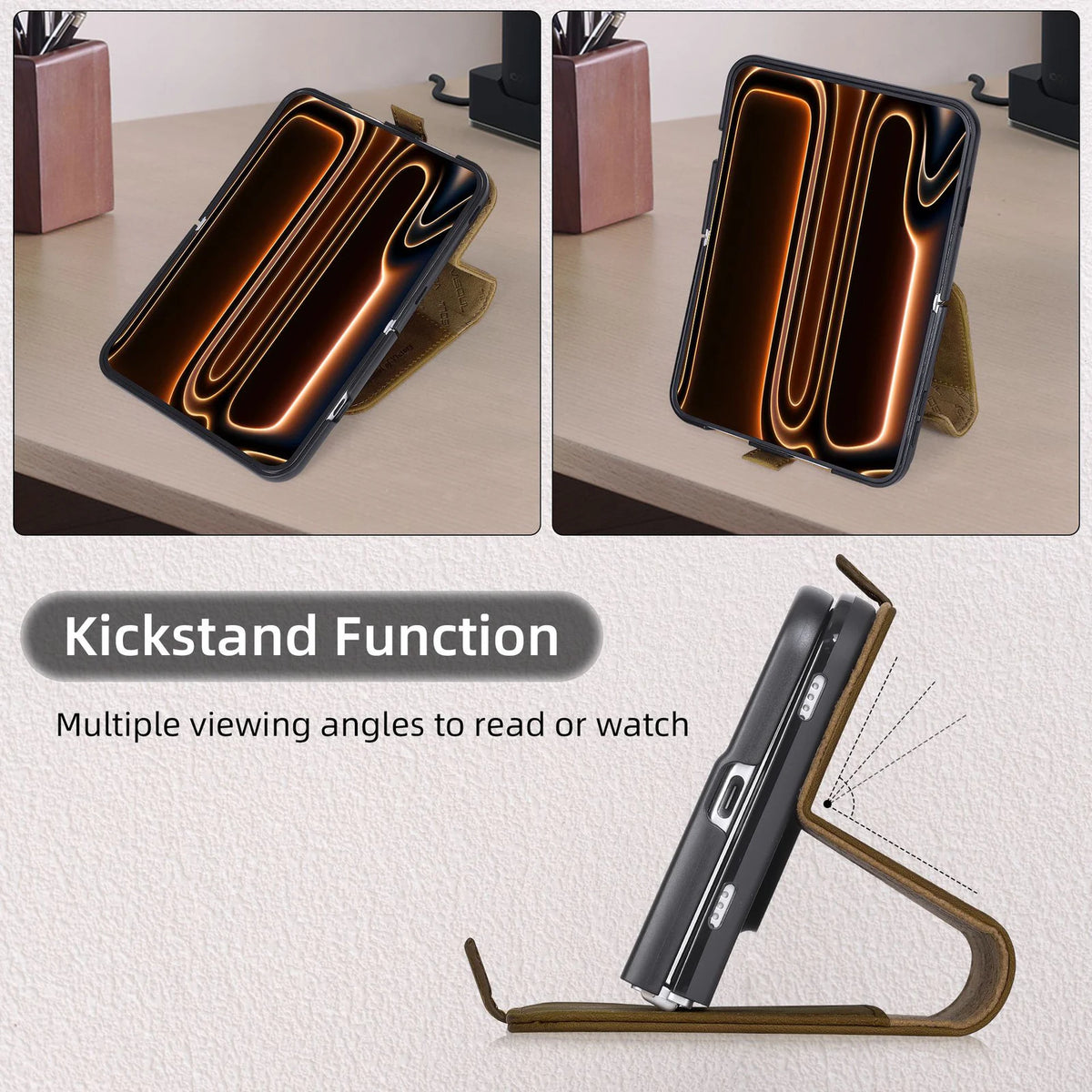 Private label genuine leather wallet case for iPhone 18 Duo wholesale OEM development - image 6