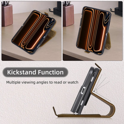 Private label genuine leather wallet case for iPhone 18 Duo wholesale OEM development - image 6