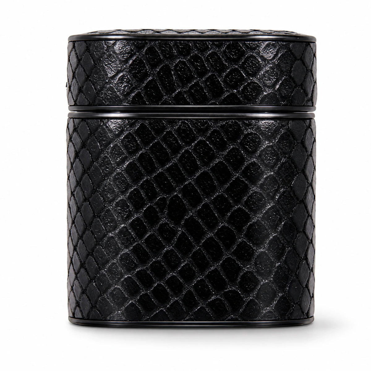 Private label black snake-embossed leather AirPods 1 and 2 case for wholesale OEM production - image 1