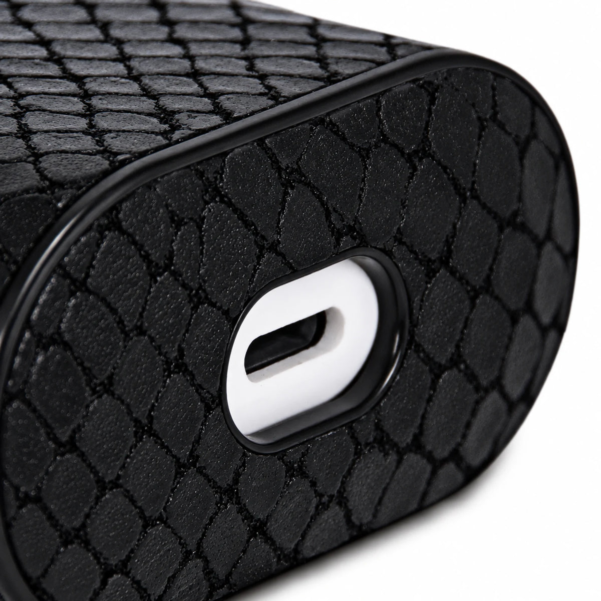 Private label black snake-embossed leather AirPods 1 and 2 case for wholesale OEM production - image 5