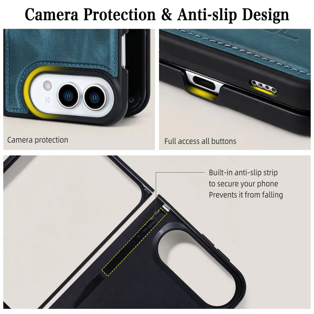 Private label top-grain leather foldable case for iPhone 18 Duo wholesale OEM development - image 5