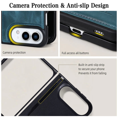 Private label top-grain leather foldable case for iPhone 18 Duo wholesale OEM development - image 5