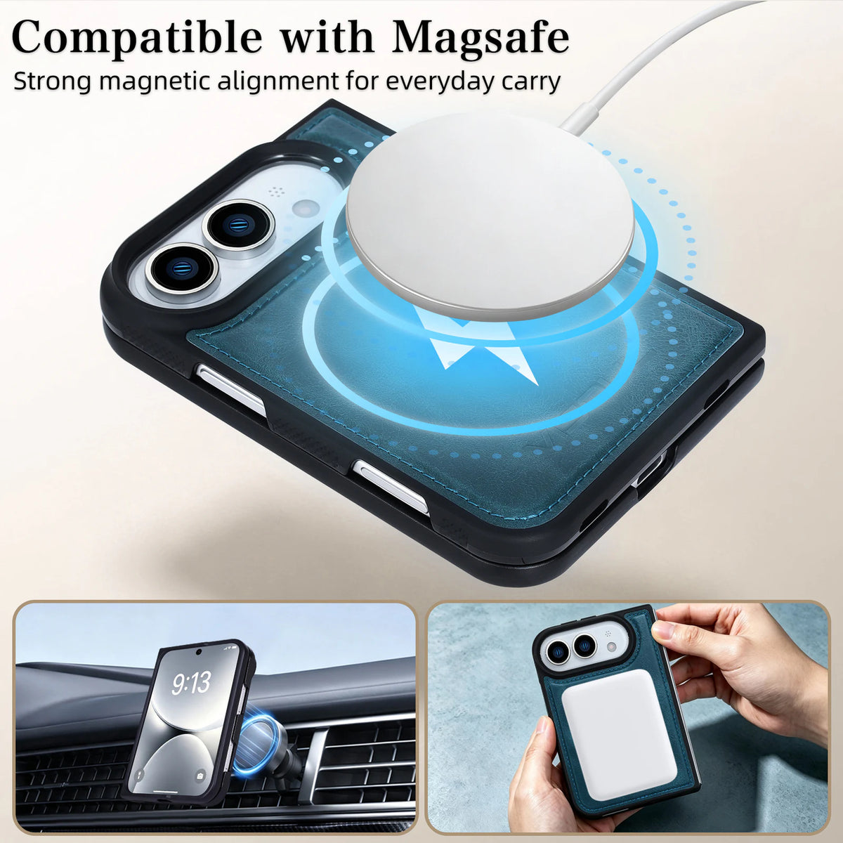 Private label top-grain leather foldable case for iPhone 18 Duo wholesale OEM development - image 6