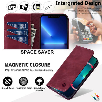 Aaronscase Genuine Leather Purple iPhone 16 Wallet Case (Wholesale / Manufacturer)