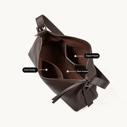 Slim Genuine Leather Baguette Shoulder Bag - image 2