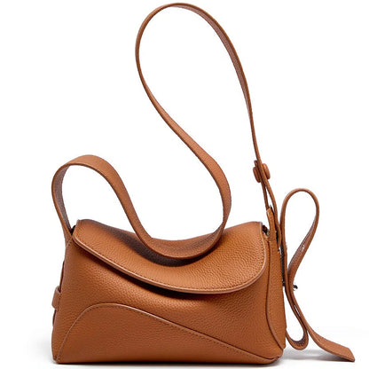 Slim Genuine Leather Crescent Shoulder Bag - image 5