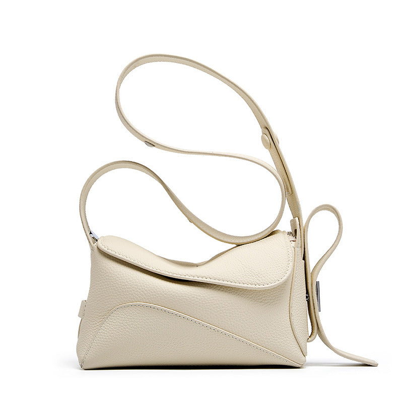 Slim Genuine Leather Crescent Shoulder Bag - image 6