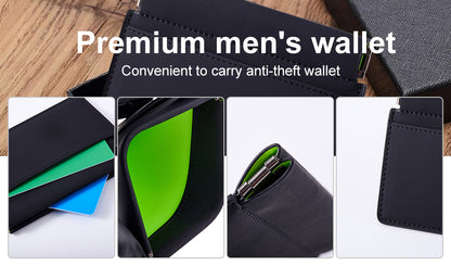Black genuine leather slim pop-up card holder wallet - image 12