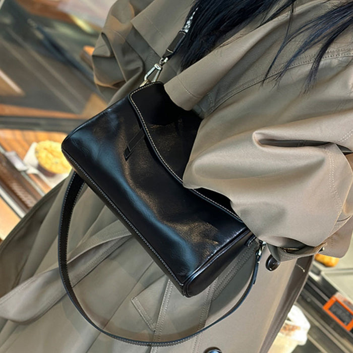 Slim Genuine Leather Pouch Crossbody Bag - image 1
