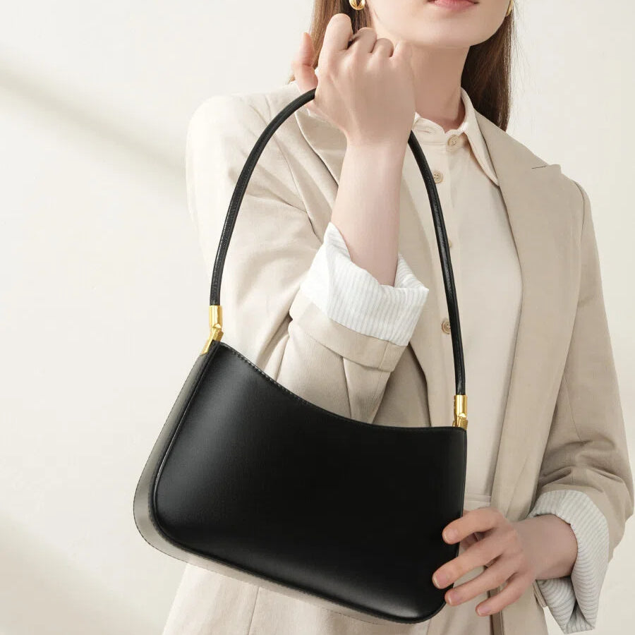 Slim Genuine Leather Shoulder Bag - image 1